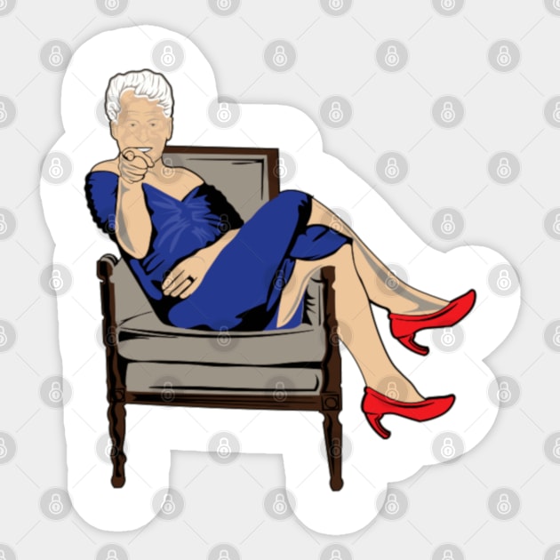 Bill Clinton in Blue Dress Sticker by CabalCollection